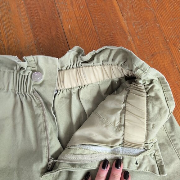 ASOS High Waisted Paperbag Light Green Shorts - Picture 6 of 15